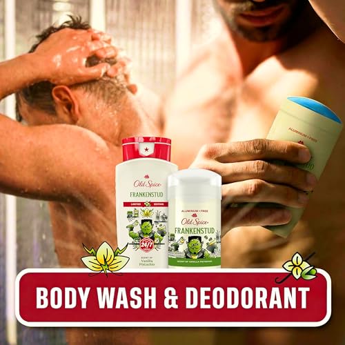 Image of Old Spice Aluminum Free Deodorant for Men, Fallidudes Limited Edition, 24 /7 Frightful Freshness and Odor Protection, Frankenstud with Vanilla Pistachio Scent, 3.0 oz