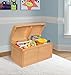 Badger Basket Barrel-Top Wooden Toy Chest - Hardwood Storage Trunk with Safety Hinge, Handle Slots, Spacious Interior - Classic Organizer for Kids' Rooms - Natural