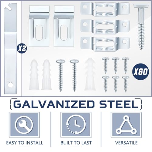 Image of Yaocom 60 Set Frame Lock Security Hanging Kits T-Screw Security Artwork Picture Hangers with T-Head Screws and 1 Hanging Clamp Wrenches for Museums Art Galleries Hotels, Supports up to 15 Pounds