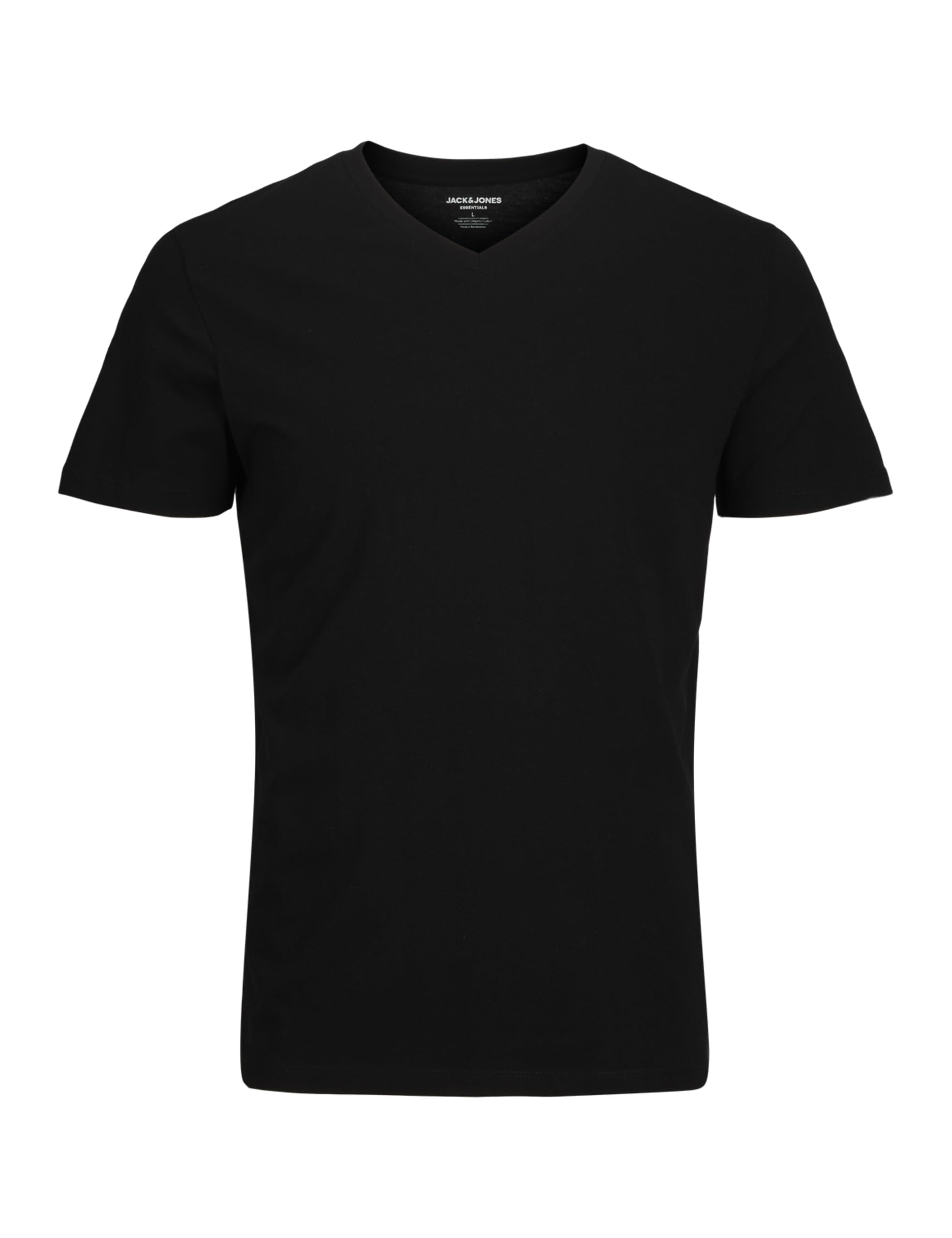 Jack & Jones Men's Black Jjeorganic Basic Tee V-Neck Noos T-Shirt, Xs Uk