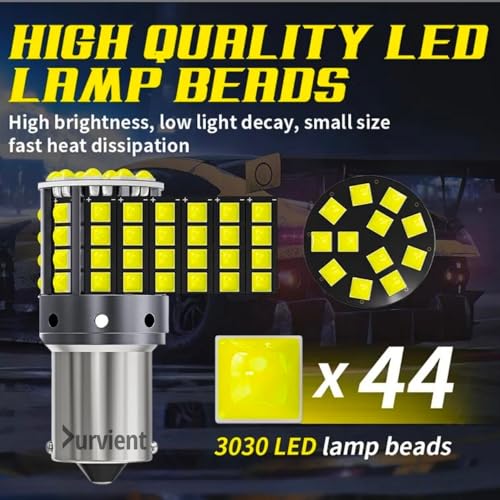 Image of com New and Improved Design Canbus Error Free P21W BA15S Flat Pin 1156 LED Brake Rear Rear Fog Lamp (White)