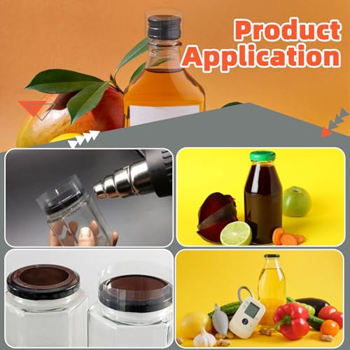 Image of Tanstic 480Pcs PVC Clear Perforated Shrink Band for Jars, 6 Sizes Heat Shrink Wrap Bands Shrink Seal Bands for Bottles Jars Seal (80Pcs of Each Size)