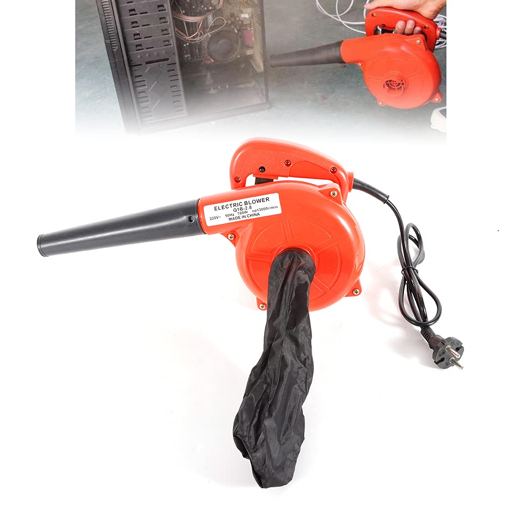 Soffiatore elettrico da 1000 W, 13000 giri/min, soffiatore per foglie con tubo di soffiaggio e sacchetto per la polvere, rimuovere la polvere da schede madri, case del computer e alimentatore di rete