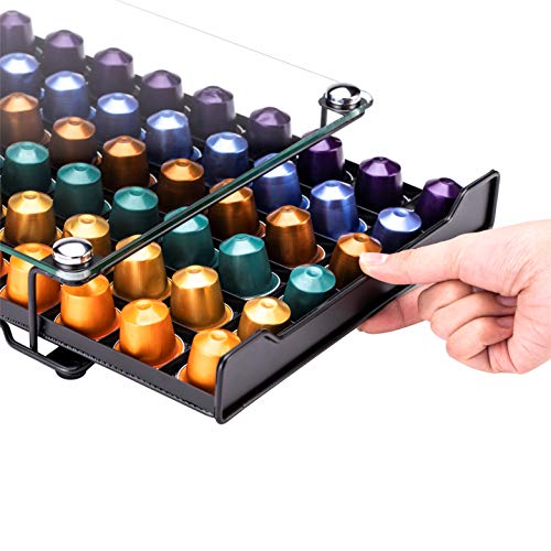 Support dosettes café verre trempé design chic et épuré pour 60 capsules - 7