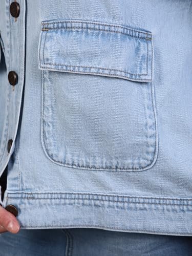 Image of Urbano Fashion Women's Relaxed Fit Full Sleeve Utility Denim Jacket