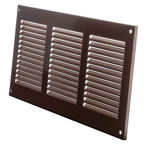 30 cm x 15 cm Braun Lüftungsgitter mit Insektengitter - Innen- und Außenentlüftungsabdeckung - Heizungs-, Kühlungs- und Lüftungsanwendungen. (300 x 150 mm, Braun) Cover