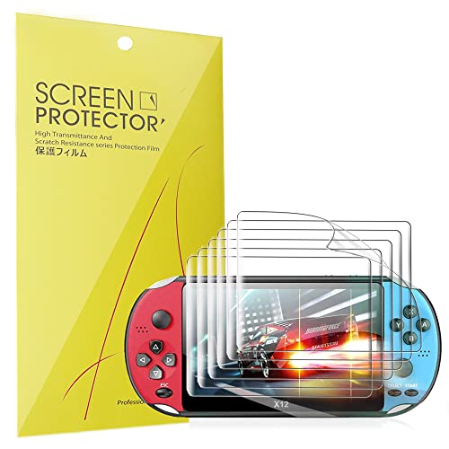 Lamshaw Compatible for CredevZone X12 Handheld Game Console Screen Protector, [6 Pack] Full Coverage TPU Clear Film Compatible for CredevZone X12 Handheld Game Console 5.1 inch (6 PACK)