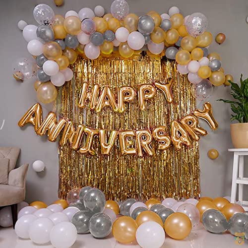 Just Party Set of 63 Pcs - 15 White 15 Silver 15 Gold Metallic Fo...