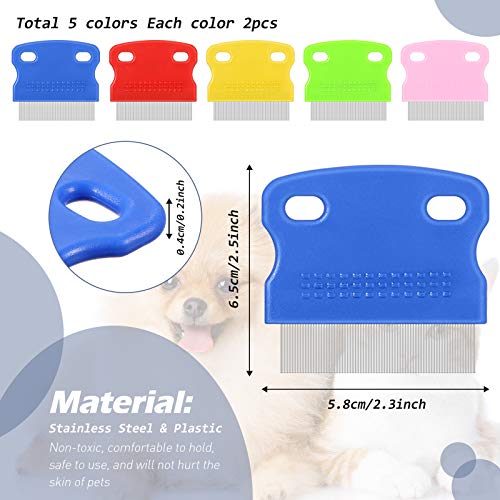 10 Pieces Tear Stain Remover Comb Dog Flea Comb Pet Grooming Comb Stainless Steel Teeth With Plastic Handle For Medium And Small Dogs Cats Removing Flea Dandruff Flakes And Stain #TOP1