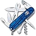 Victorinox Navaja Escalador (14 Funciones, Hoja, Tijeras, Sacacorchos) Azul Transparente