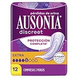 Ausonia Discreet Compresas Extra, Pack de 48, Para Pérdidas De Orina Para Mujer, Protección Completa*, Discreción Increíble