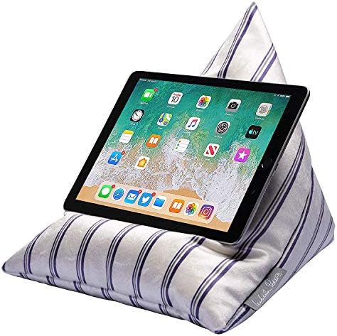 Izabela Peters Luxurious Bean Bag Cushion Tablet Stand for iPad, Kindle, Phone - Fox - Graphite - Shimmer Velvet - Range of Designs & Colours