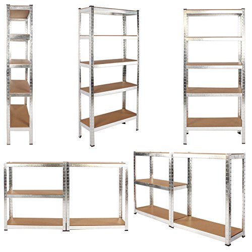 Panana Warehouse 5 Tier Racking Shelf Heavy Duty Steel Garage Shelving Unit 150x70x30cm (1x1.5m Silver) 8 Panana Warehouse 5 Tier Racking Shelf Heavy Duty Steel Garage Shelving Unit 150x70x30cm (1x1.5m Silver) - Image 8