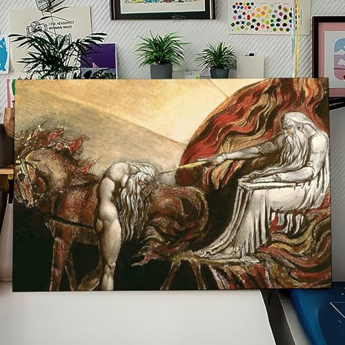 Tableau God Judging Adam de William Blake - Toile déco murale 30x45 cm - 3