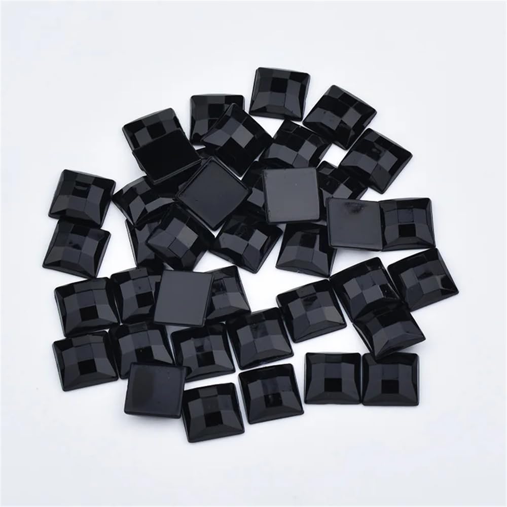 Zadaos 8, 10, 12, 16 mm, gemischte Farben, quadratische Kristall-Strass-Applikation, flache Rückseite, Strasssteine, zum Aufkleben, Kristallsteine, Kreide, weiß, 10 mm, 1000 Stück