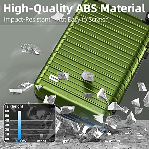 Beow Luggage Sets 4-Piece (16/20/24/28)" Expandable Suitcases With Wheels Pc+Abs Durable Hardside Luggage Clearance Olivegreen #TOP4