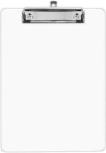 Miniatura 9 de Portapapeles de plástico (juego de 6) portapapeles transparentes (transparente) fuertes de 12.5 x 9 pulgadas, capacidad para 100 hojas. Portapapeles