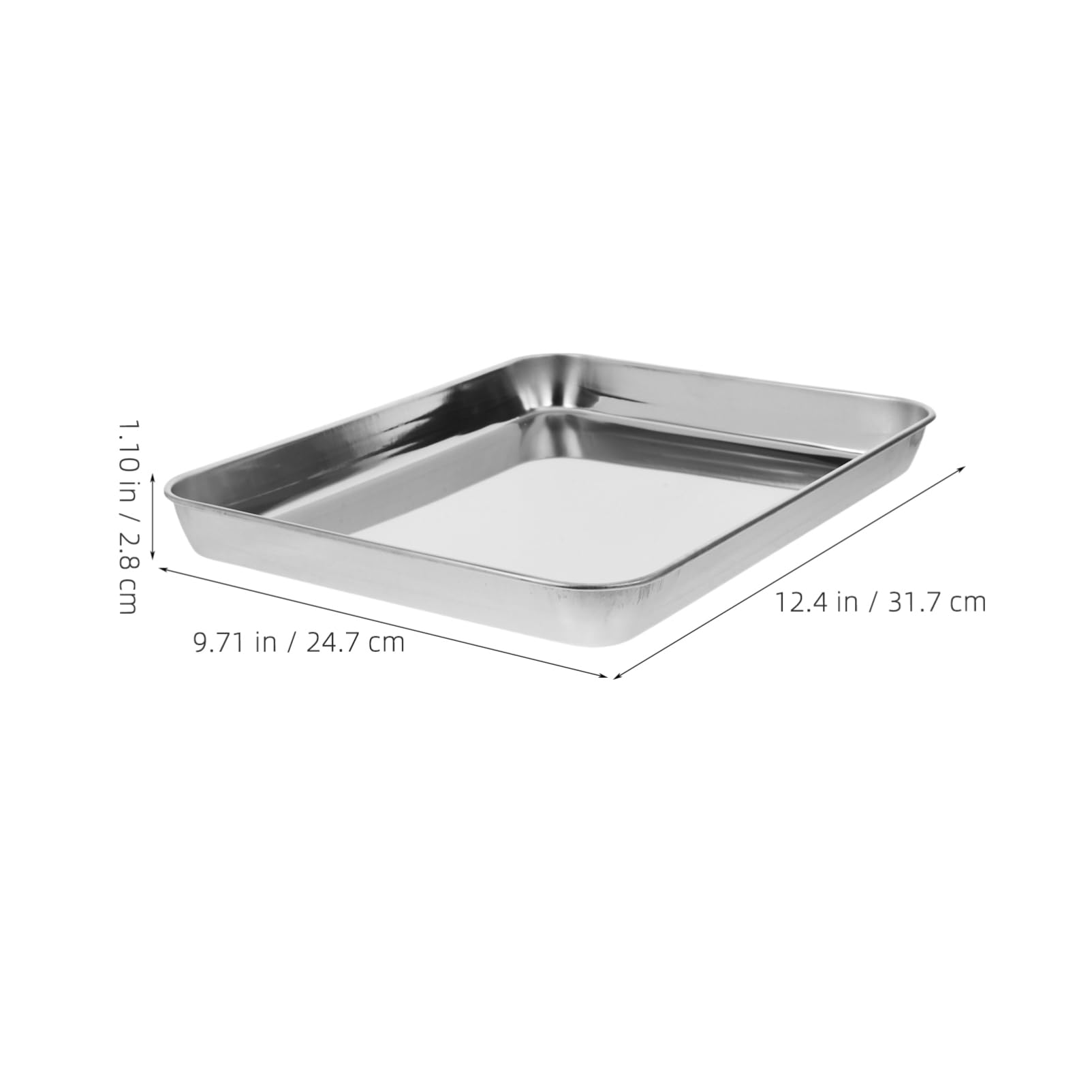 SOLUSTRE Medical Tray Stainless Steel Dent Instrument Tray Organizer Holder Sterilizations Plate Tray for Lab Dent Tattoo Piercing Baking