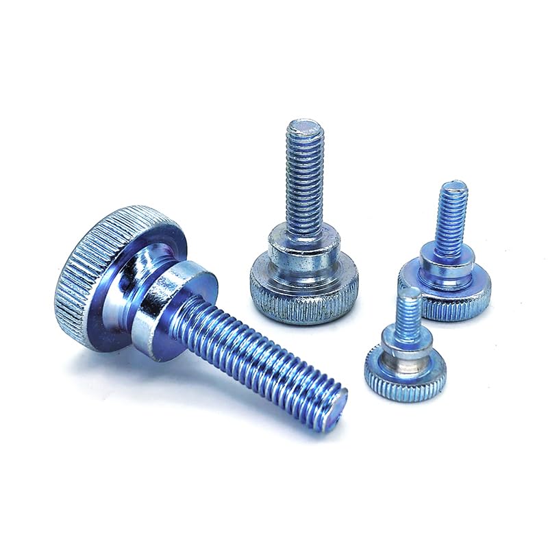 Generic 20pcs M3 Knob Step Screws Hand Twist Bolts Flat Head Rotating Screw Rotated Knurled Whirling Bolt Zinc Plating 6mm-30mm Long - Bolts - - (Dimensions: M3x25mm)