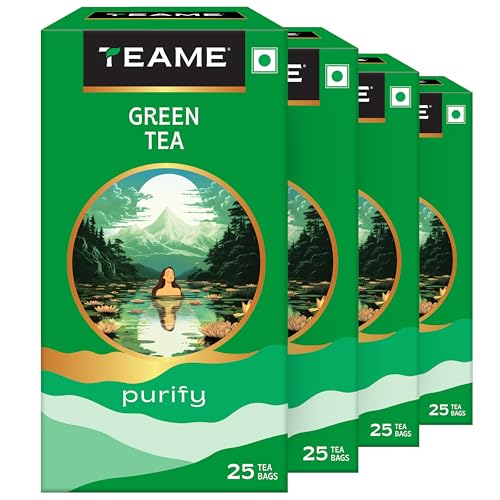 Image of TE-A-ME Purify Green Tea - 25 Bags (Pack of 4) | Green Tea | Green Tea Bag 100