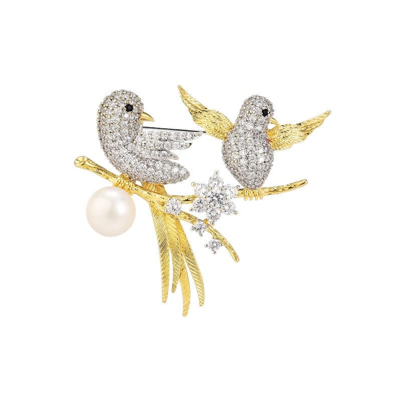 Image of Animal Brooches for Women Pearl Rhinestones Animal Brooch Pin Cute Animal Jewelry Gift for Wife Mom Girlfriends