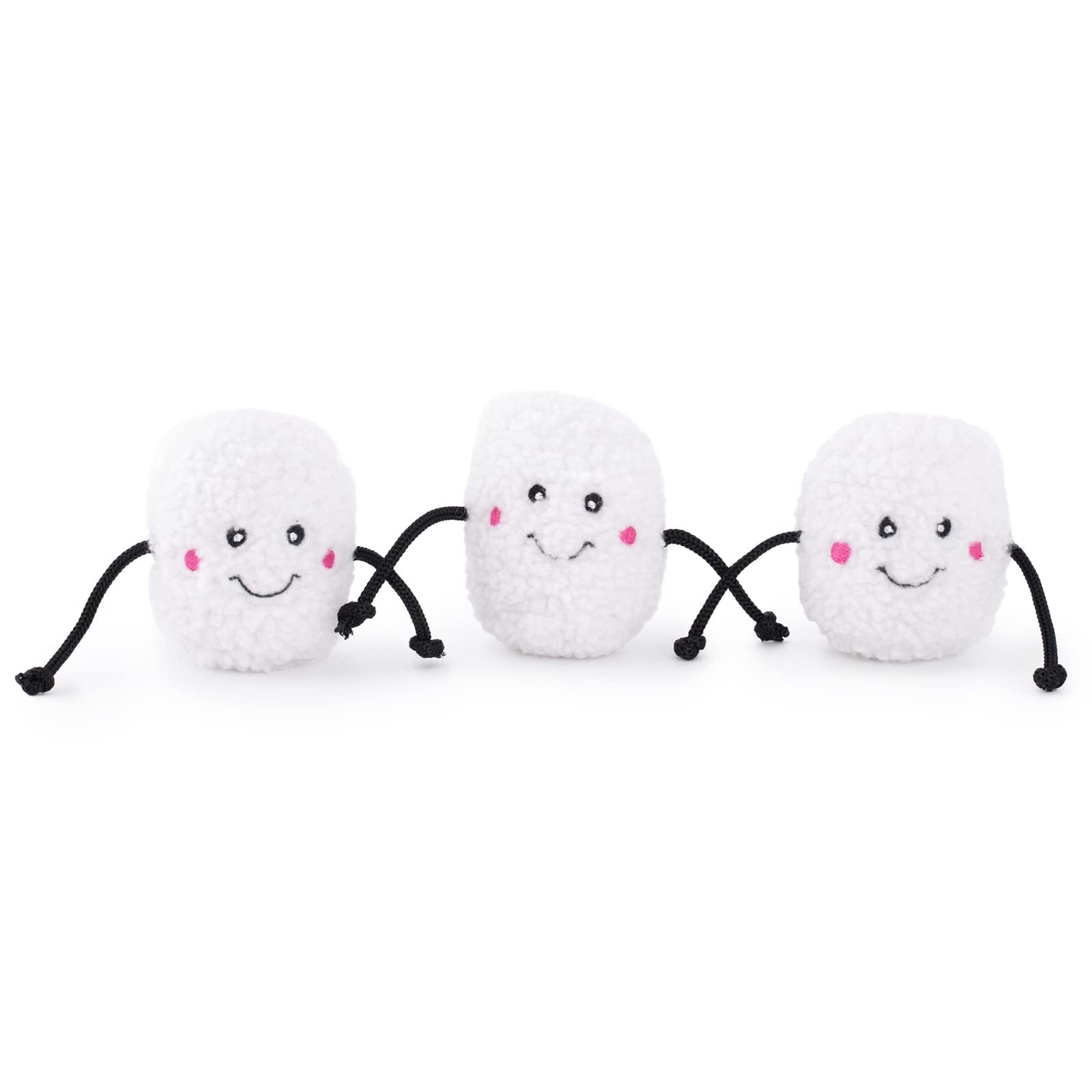 ZippyPaws Miniz - Marshmallows (3-pack) – No-Stuffing Squeaky Dog Toy