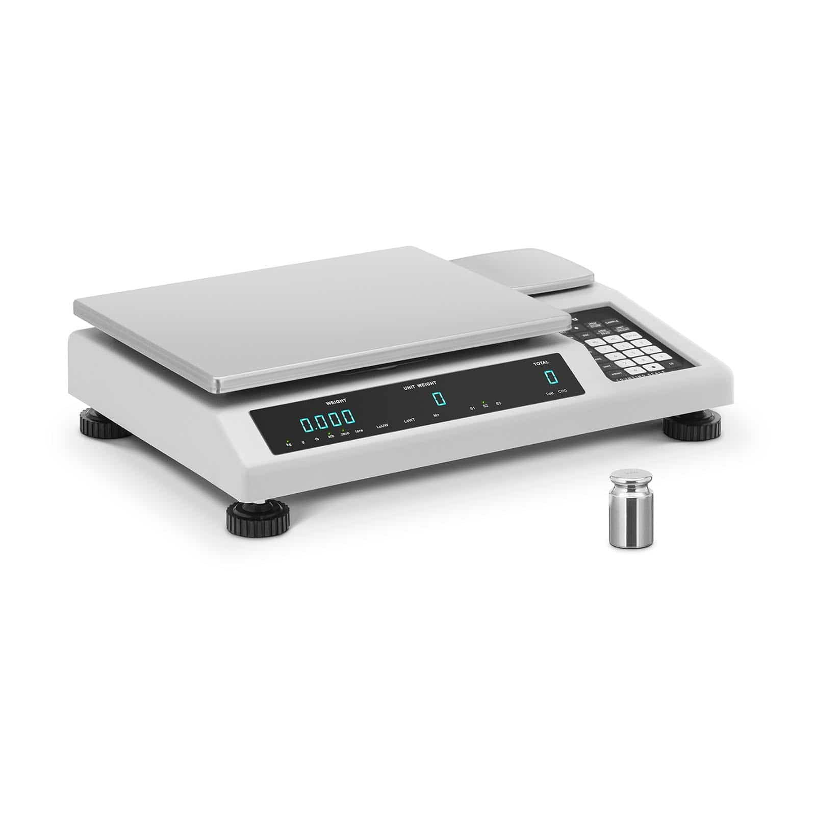 Steinberg Systems Zählwaage 50 kg / 1 g 34,5 x 26 cm 3 LED mit Referenzwaage 25 kg / 0,05 g 11,4 x 11,4 cm Inventurwaage Inventur-Waage Stückzählwaage
