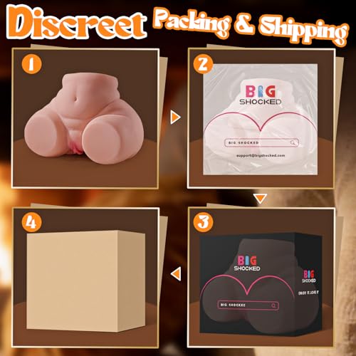 Image of BIG SHOCKED BBW Sex Doll Sex Toys for Men, 12LB Realistic Pocket Pussy Dual-Layer Bouncy Butt Sex Dolls Ass Upgraded Plump Cheek Deep Vagina & Anal Adult Male Sex Toy Storker Toys Life-Size Love Doll