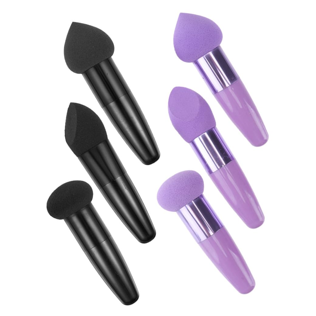 6 Stück Make Up Schwammstift Hochdichte Latex Beauty Puff Stifte Tragbare Make Up Schwämme Hautfreundlich Weich für Gesicht Foundation