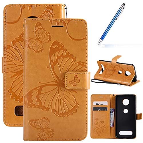 Robinsoni Case Compatible with Motorola Z4 Play Phone Case Wallet Motorola Z4 Play Leather PU Phone Cover Shockproof Kickstand Case Flip Note Book Phone Cover Heavy Duty Case Hard Case Notebook Cover