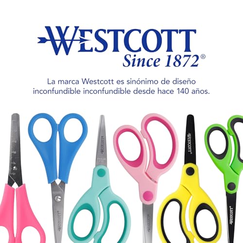 Miniatura 7 de Westcott Tijeras para niños, 30 unidades en caja expositora | Tijeras con escala integrada de 5 cm | Tijeras para manualidades de 13 cm (5"), ideales para manos infantiles | Punta redondeada | E-2150S