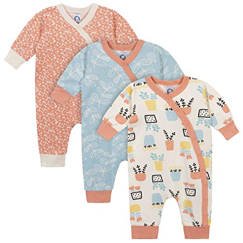 Image of Gerber baby-girls 3-pack Coverall Set