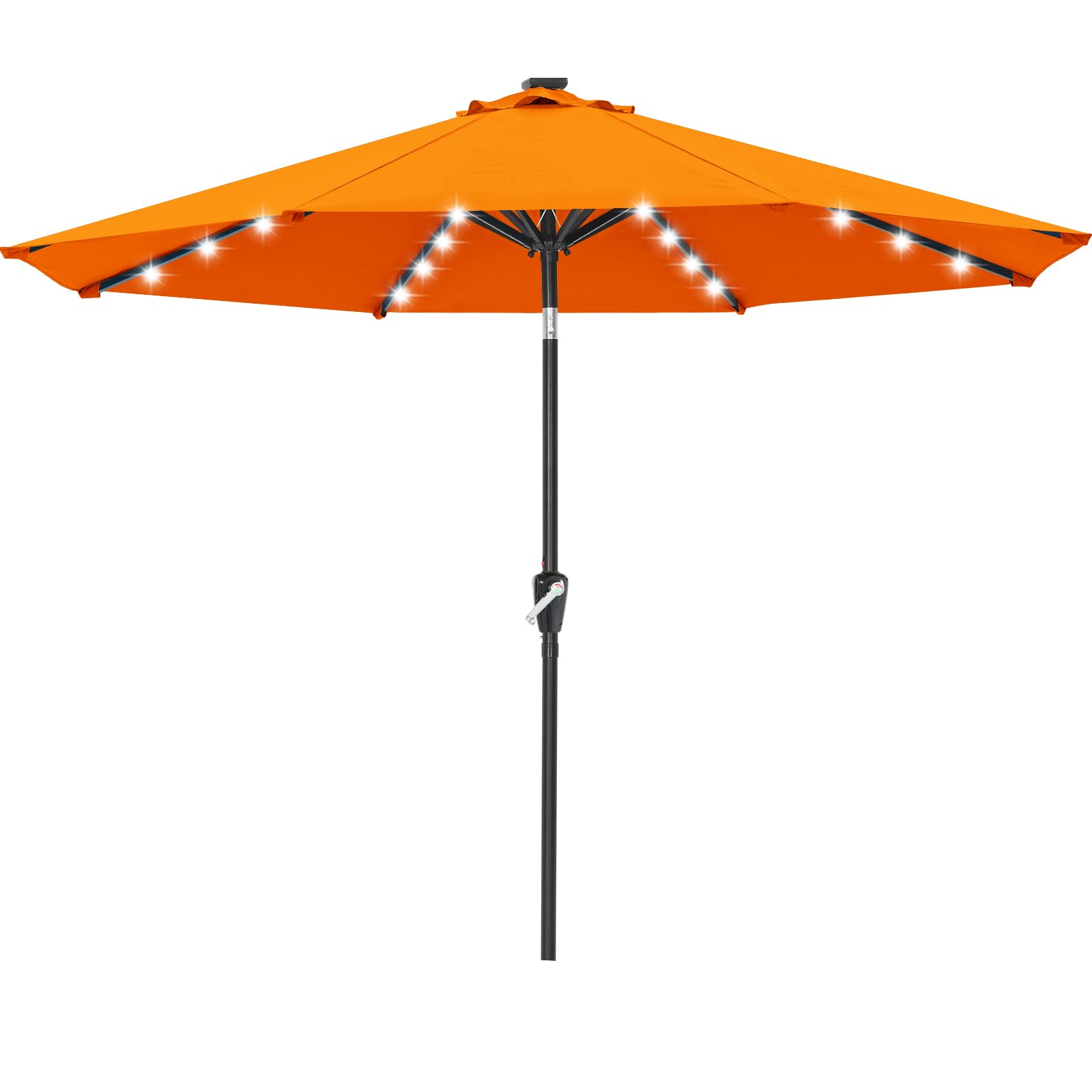 ABCCANOPY Solar Led Patio Umbrella with 32 Lights 11FT(Orange)