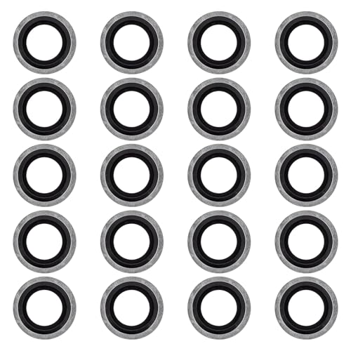 Lote de 20 sellos de tapón de drenaje de aceite, tornillos de drenaje de aceite, anillo de sellado OEM 110265505R, 6079970345, 8200641648, 3121867, 7700266044 compatibles con Clio Captur Espace Laguna