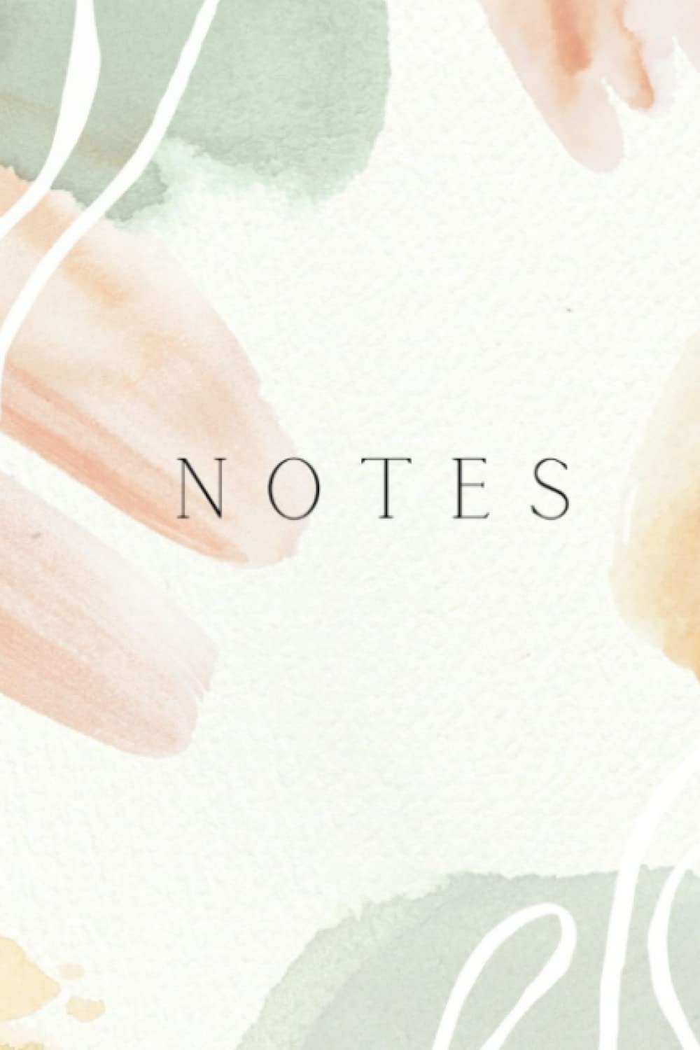 Pastel Notebook - Green and Peach Blank Notebook - Lined - 200 Pages - College Ruled