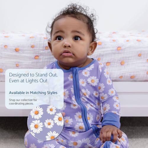 Image of LollyBanks Muslin Crib Sheet, 100% Cotton Fitted Crib Sheets for Girls