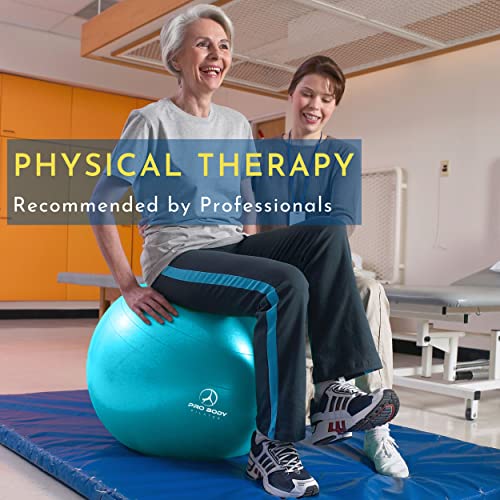 Probody Pilates Ball Yoga Ball Exercise Ball, Fresh Colors Balance Ball Or Pregnancy Ball For Stability, As A Yoga Ball Chair, Therapy Ball Workout Ball Or Birthing Ball For Pregnancy (Sky, 65 Cm) #TOP4