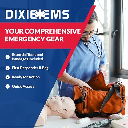 Image of Ever Ready First Aid EMS First Responder Fully Stocked Trauma First Aid Kit - Orange