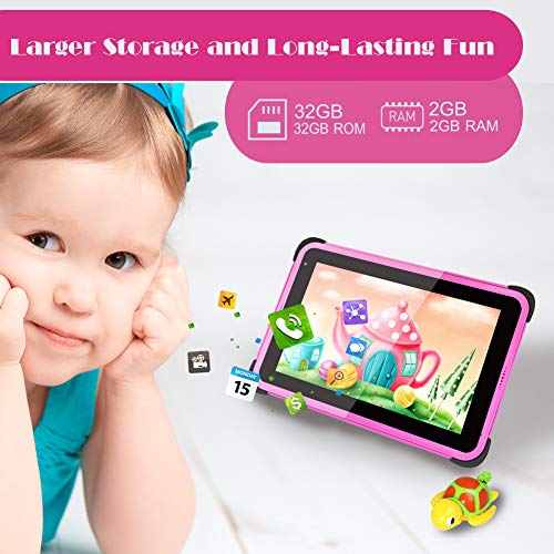 Cwowdefu Kids Tablets 7 Inch Android 11 Tabletas Coppa Certified Touchscreen Tablet For Kids Toddlers Children's Tablet 32Gb Tablet Pink Girls #TOP5