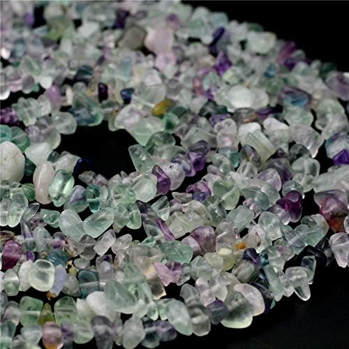 Oameusa 5-7mm Agate Chips Colored Fluorite Chips Agate Beads Gemstone Beads Loose Beads Agate Beads for Jewelry Making 34" 1 Strand per Bag-Wholesale