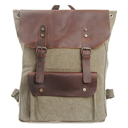 Sac à dos toile et cuir rétro C5113 mixte pour ordinateur