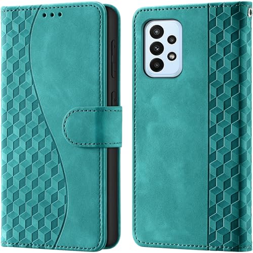 Flip Wallet Case For Samsung Galaxy A23 4G/5G PU Leather Turquoise