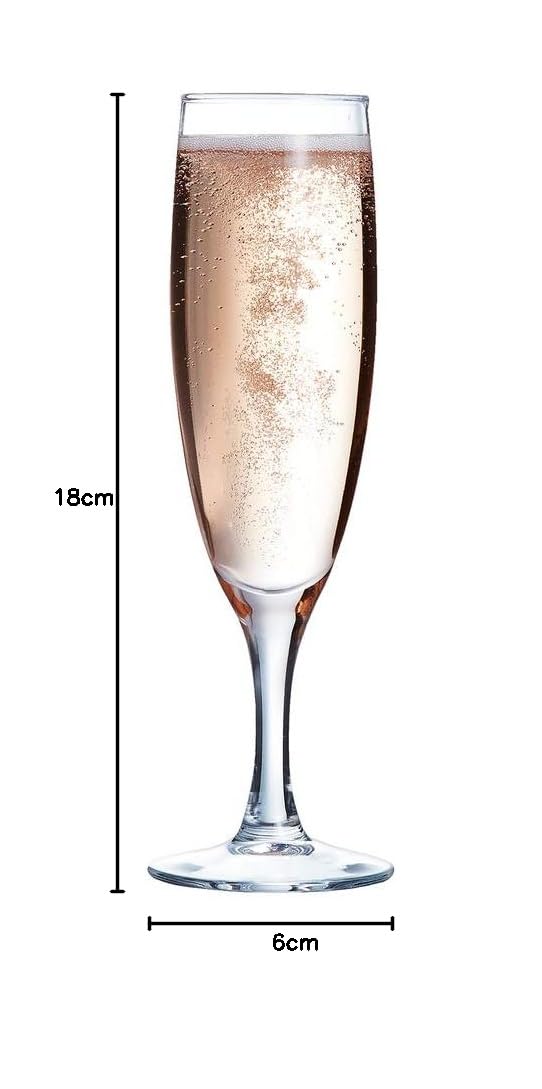 Arcoroc 56416 Flûte à Champagne Elégance, Verre, Transparent, 13 cl