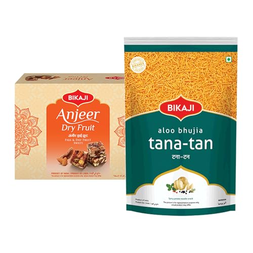 BIKAJI Anjeer Burfee & Aloo Bhujia Sweet & Savory Combo 450g
