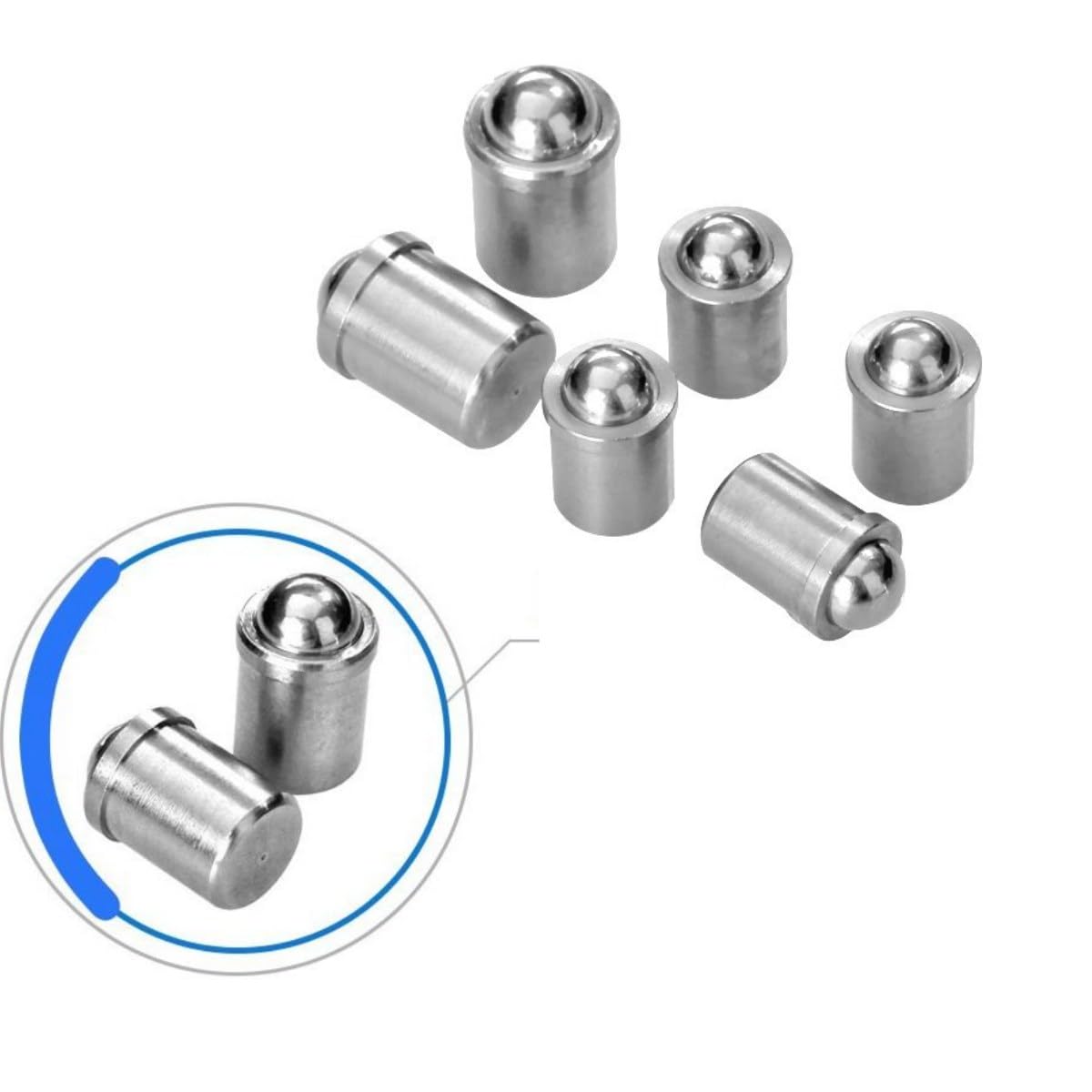 50-Pcs Ball spring plungers made of 303 Stainless steel,Ball Point Spring Plunger,Spring Ball Bearing Door Catch,Fit Ball Point Spring Smooth Plunger (D3x4)