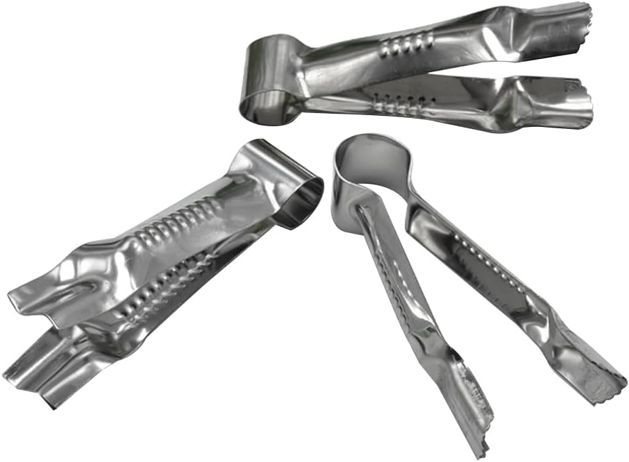 DECHOUS 3Pcs Stainless Steel Cake Lace Clips, Fondant Clamp Crimper Cutter, DIY Baking Decorative Tool for Cake Decoration, Fondant Tweezers, Lace