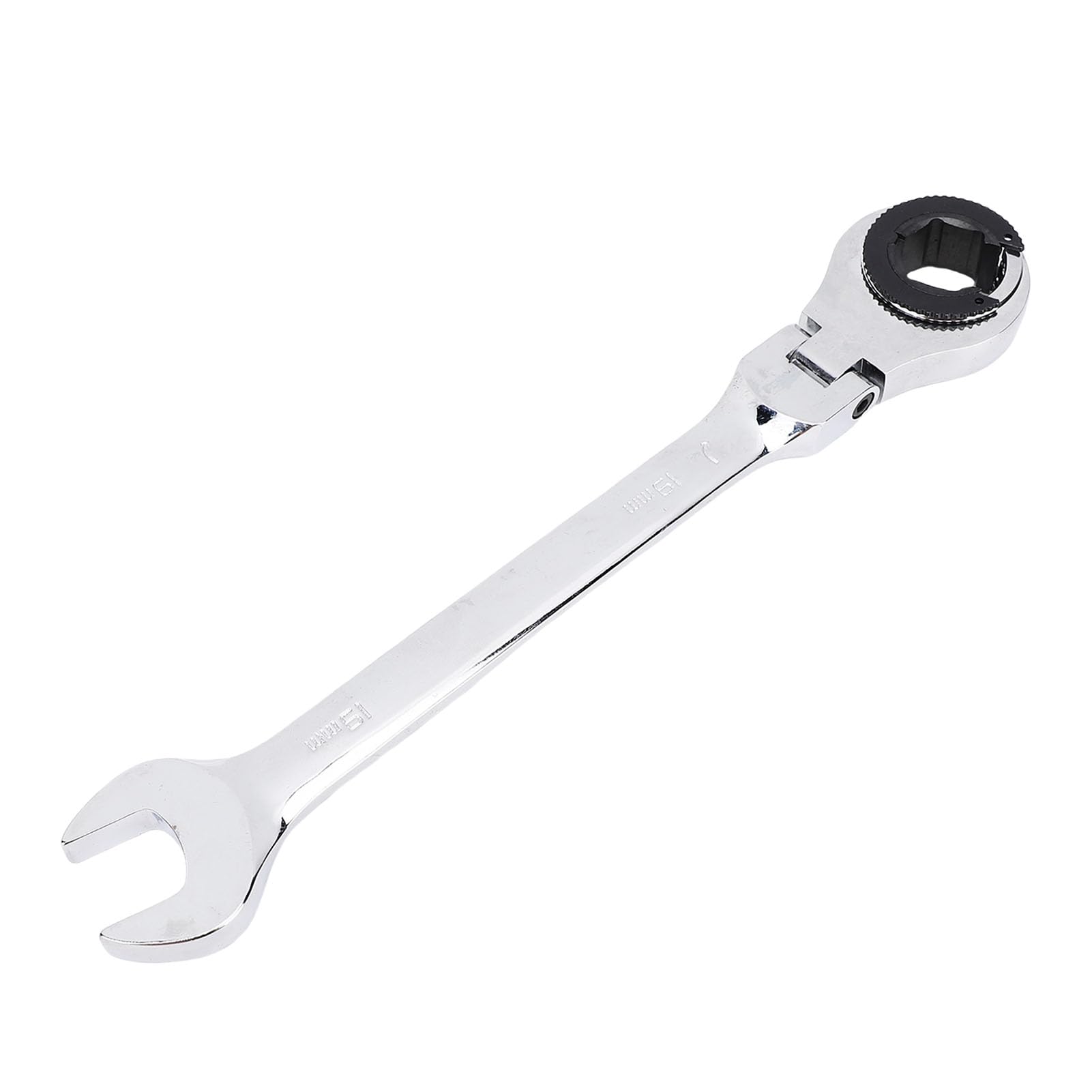 Jelquix Open Head Ratcheting Wrench, 19Mm Crv Steel Brake Line Nut Wrench With 72 Tooth Ratchet & 180 Degree Adjustable Head, For Fuel, Brake & Air Conditioning Lines