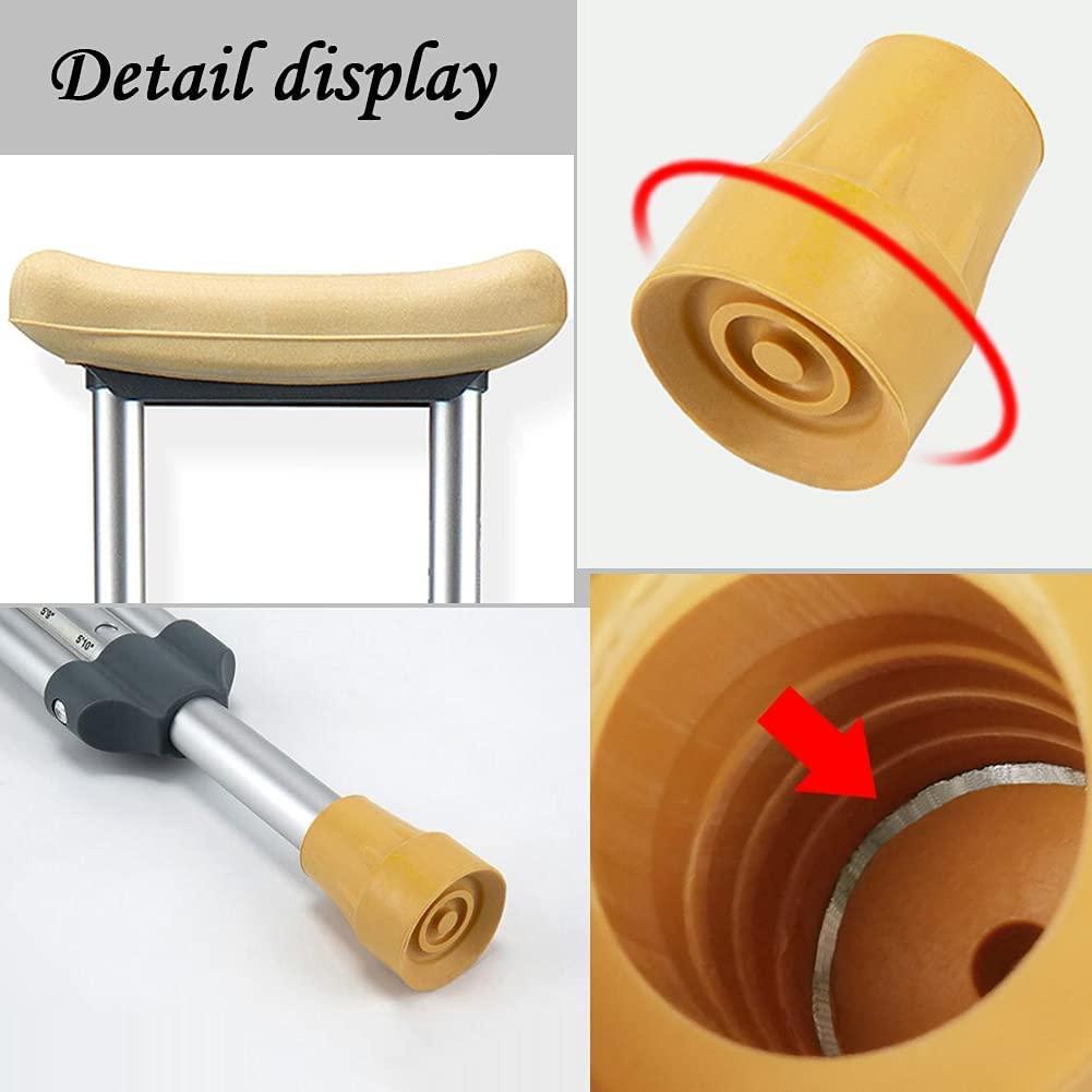 Muletas para adultos Muletas para adultos en las axilas, altura ajustable, muletas de aluminio para las axilas, bastones dobles ajustables, 1 par de muletas, bastón para personas mayores