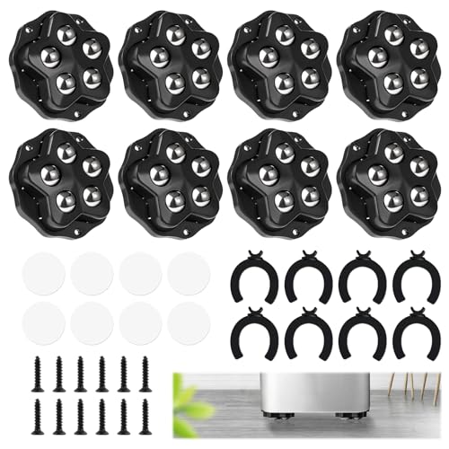 Ruote per Mobili, 8 Pezzi Ruote per Spostare Mobili Pesanti, Girevoli Autoadesive Rotanti a 360° Pesanti Spostare per Organizzatori Piccoli Elettrodomestici