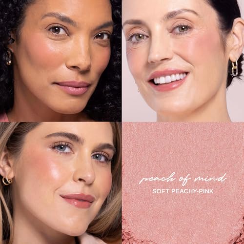 Image of Wander Beauty Hydrating Powder Blush - Lightweight, Peach Blush Makeup with a Blurring, Satin Finish - Buildable Formula with Hyaluronic Acid, Squalane & Aloe Leaf Extract - Peach of Mind - 0.18 oz